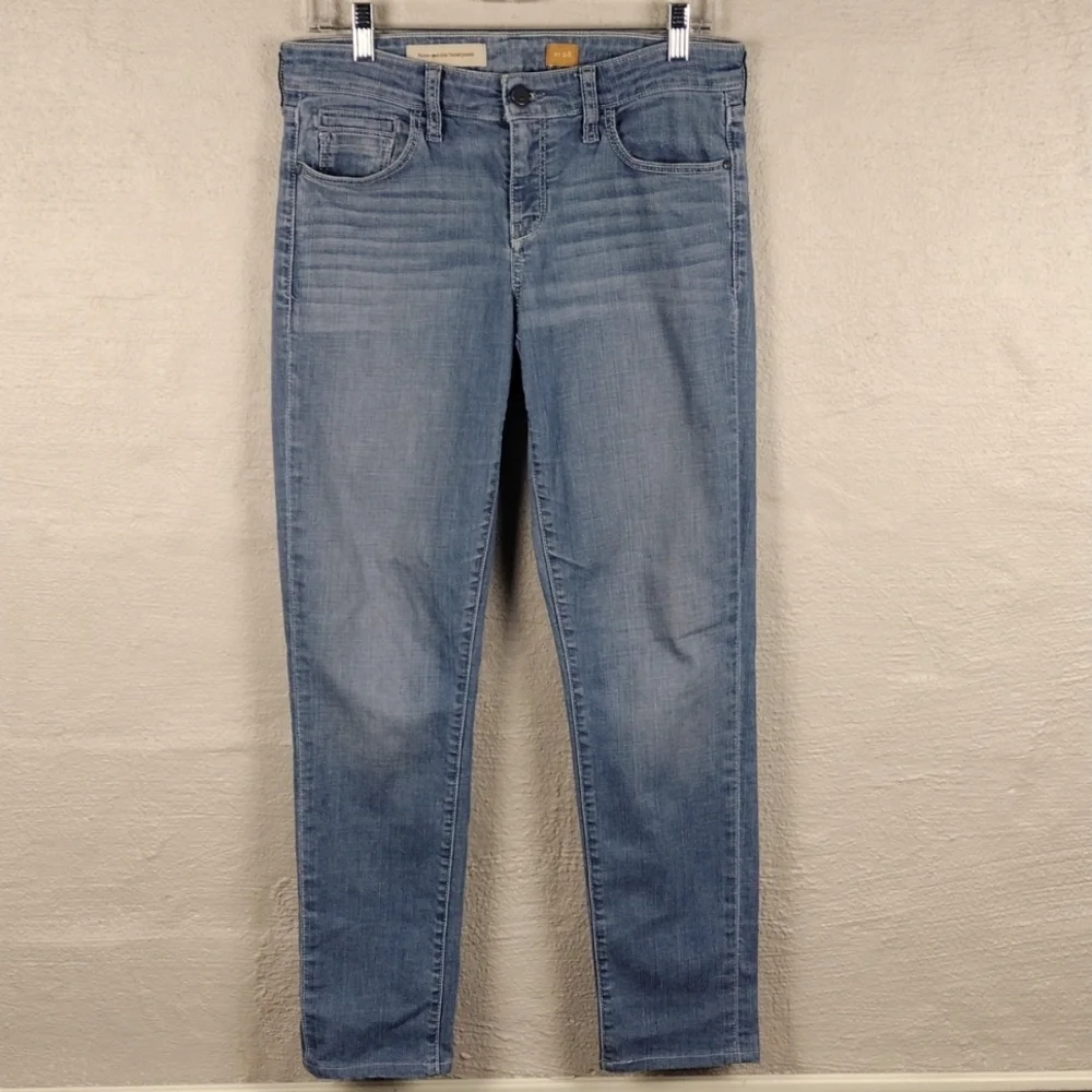 Pilcro and the Letterpress Blue Light Wash Whiskering Mid Rise Straight Leg Jean - Picture 13 of 13